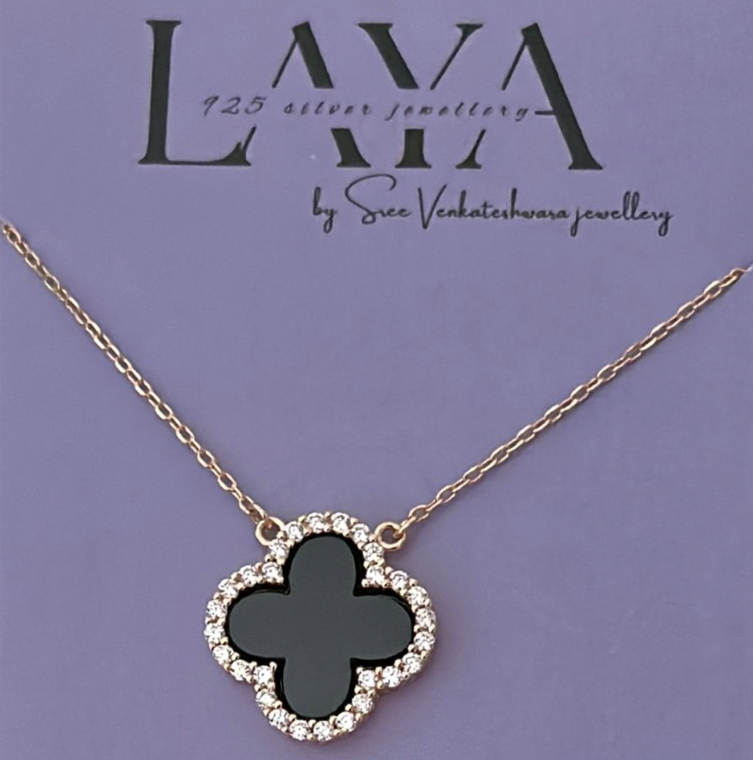 Black Clover Silver Pendant