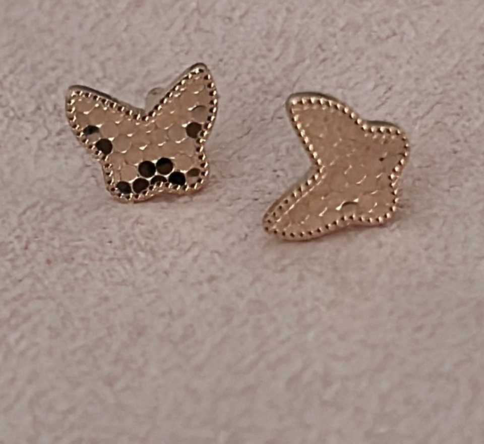 Cutout Butterfly Silver Studs